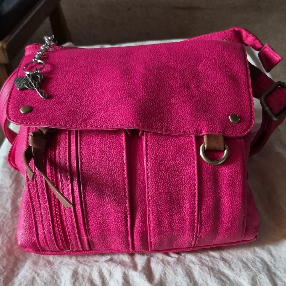 Bright Pink Women's Crossbody Bag - Stylish Everyday Shoulder Bag